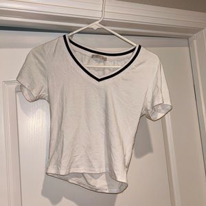 white cropped top